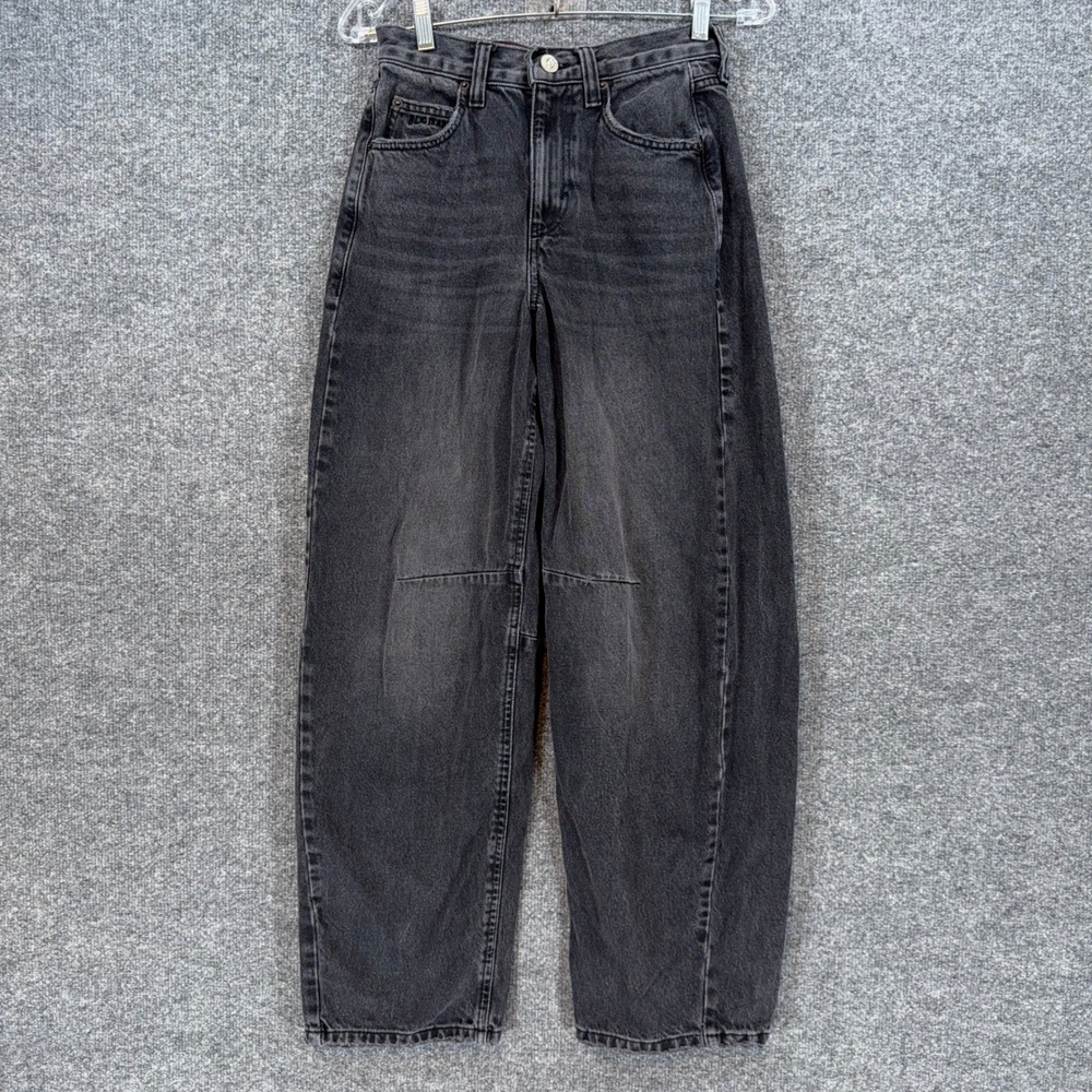 BDG Barrell Jeans Women 24 Black High Rise Cinched Back Denim Baggy Y2K Casual